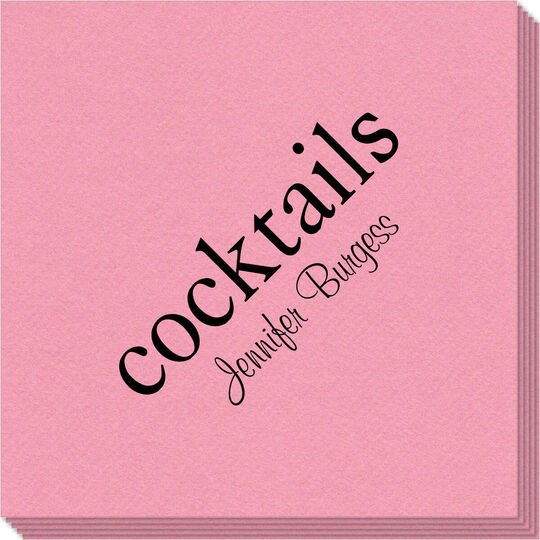 Big Word Cocktails Linen Like Napkins
